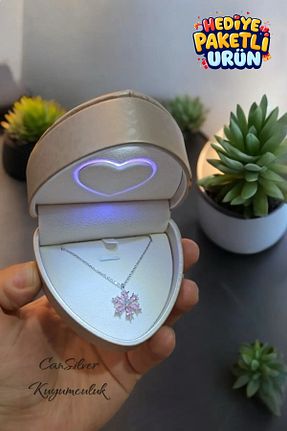 گردنبند نقره صورتی زنانه 925 عیار CAN SİLVER - کد 851582394