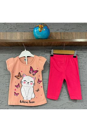 ست بالاتنه و پائین تنه صورتی بچه گانه بافت Mikoz Kids - کد 929971124