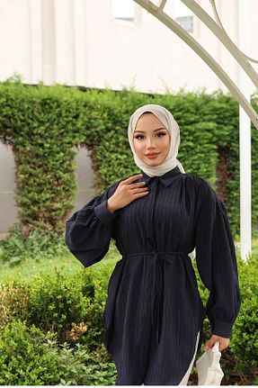 پیراهن حجاب سرمه ای زنانه رگولار HİFADEN - کد 937487020