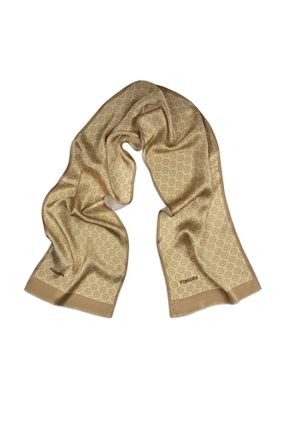 دستمال گردن طلائی زنانه ابریشم Vissona - کد 789343103