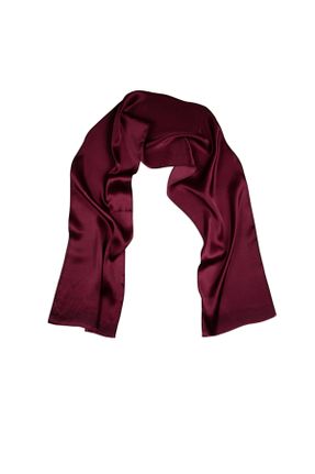 دستمال گردن زرشکی زنانه ابریشم Vissona - کد 789343057