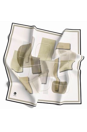 روسری خاکی پلی استر VİOLLA - کد 848183328