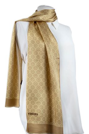 دستمال گردن طلائی زنانه ابریشم Vissona - کد 789343103