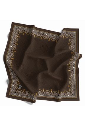 روسری قهوه ای پلی استر VİOLLA - کد 880480513