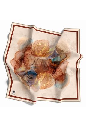 روسری قهوه ای پلی استر VİOLLA - کد 881328769