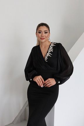 لباس مشکی زنانه بافتنی 1Moda1Tarz - کد 937500595