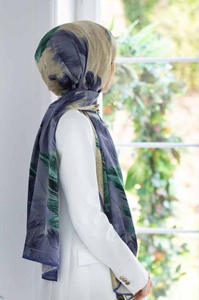 شال سرمه ای زنانه Medine İpeği Vissona - کد 875846644