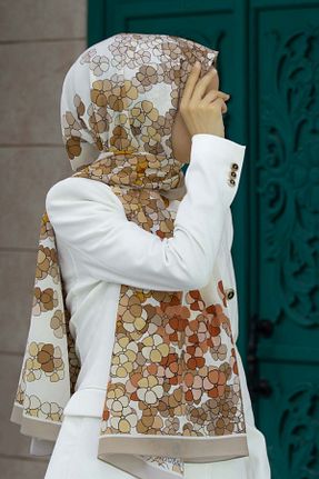 شال بژ زنانه Medine İpeği Vissona - کد 891059652