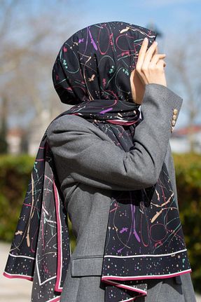 شال بنفش زنانه Medine İpeği Vissona - کد 888421438