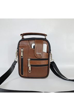 کیف دستی قهوه ای مردانه سایز متوسط LEATHERSU - کد 886324531
