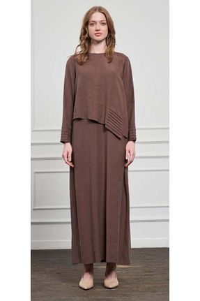 لباس بژ زنانه بلند Nuss - کد 937509139