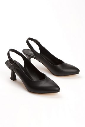 کفش پاشنه بلند کلاسیک مشکی زنانه چرم مصنوعی MFT AYAKKABI - کد 937524277