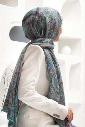 شال فیروزه ای زنانه Vissona - کد 904572726