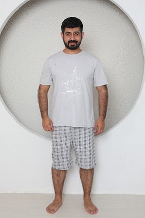 ست لباس راحتی طوسی مردانه طرح دار Genel Markalar - کد 937702876