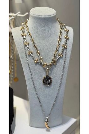 گردنبند جواهر متالیک زنانه رودیوم mibrillo - کد 932859135
