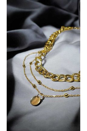 گردنبند استیل ( فولاد ) زرد زنانه استیل ضد زنگ shop - کد 937584143