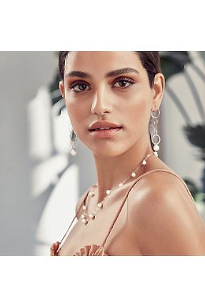 گردنبند طلا سفید زنانه 14 عیار Altınbaş - کد 39303690