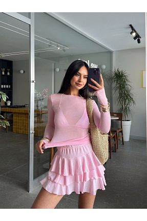 بلوز صورتی زنانه ساده mydukkan.co - کد 937765554