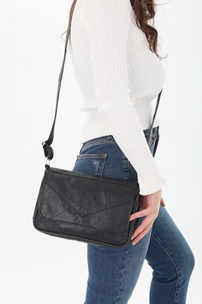 کیف دوشی مشکی زنانه چرم خالص TopTrendy - کد 72904881