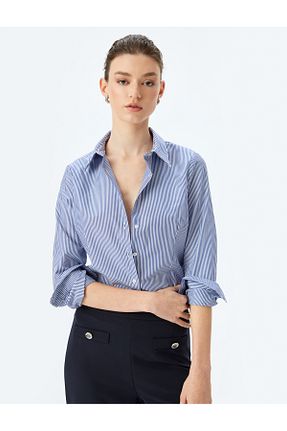 پیراهن آبی زنانه اسلیم Koton - کد 869586467