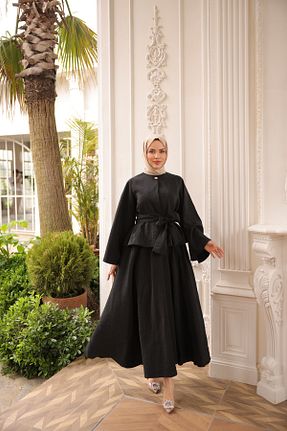 ست بالاتنه و پائین تنه حجاب مشکی زنانه رگولار ALPARYA - کد 921353802