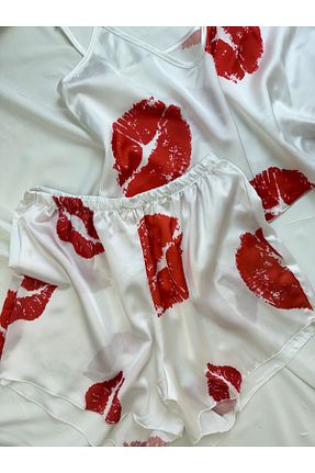 ست لباس راحتی سفید زنانه ساده ROZENİN LINGERIE - کد 937608516