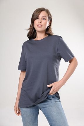 تیشرت طوسی زنانه اورسایز Tight Lady - کد 848767744