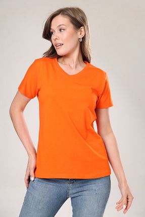 تیشرت نارنجی زنانه رگولار Tight Lady - کد 683251262