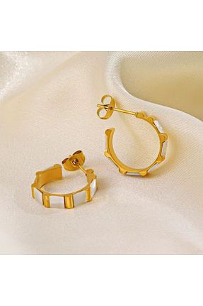 گوشواره استیل (فولاد) زرد زنانه استیل ضد زنگ Siya Silver - کد 923012738
