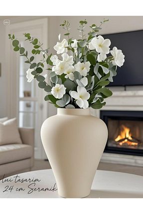 گلدان بژ سرامیک Lui Tasarım - کد 860360609