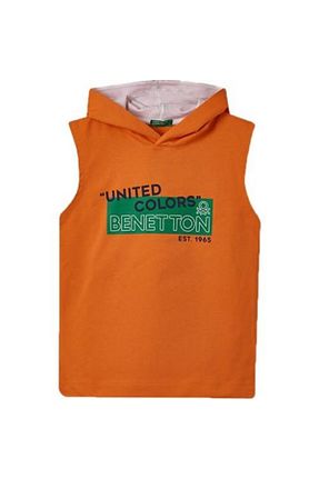 تیشرت اسپرت نارنجی مردانه اسلیم Benetton - کد 472999764