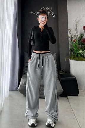 شلوار کرمگن طوسی زنانه اورسایز EDVESS - کد 897972177