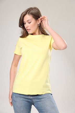 تیشرت زرد زنانه Relaxed Tight Lady - کد 743970359