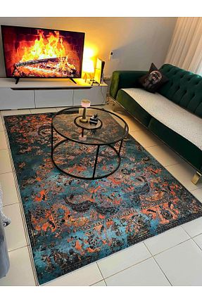 فرش رنگی قابل شستشو Bordo Halı - کد 788367904