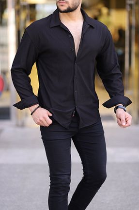 پیراهن مشکی مردانه اورسایز efraim giyim - کد 818566570