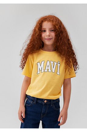 تیشرت زرد بچه گانه یقه دوچرخه Mavi - کد 849217051