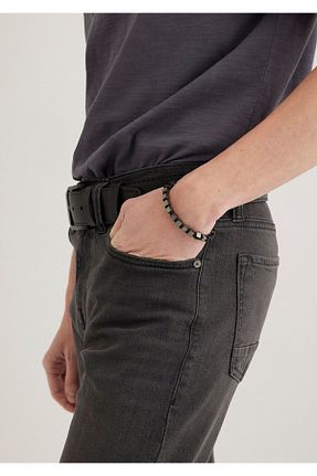 دستبند جواهر طوسی مردانه سنگ طبیعی Mavi - کد 846456711