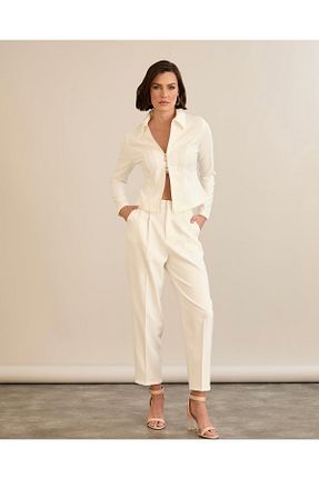 ست بالاتنه و پائین تنه سفید زنانه بافتنی OYERGA MODA - کد 920533039