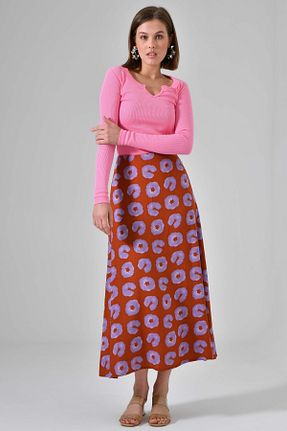 دامن بنفش زنانه ویسکون Saade - کد 807265231