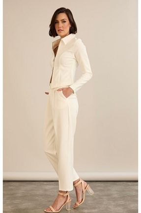 ست بالاتنه و پائین تنه سفید زنانه بافتنی OYERGA MODA - کد 920533039