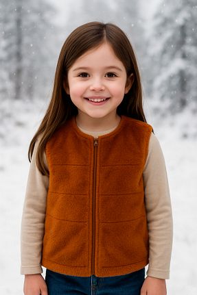 جلیقه قهوه ای بچه گانه رگولار Hilal Akıncı Kids - کد 443769153