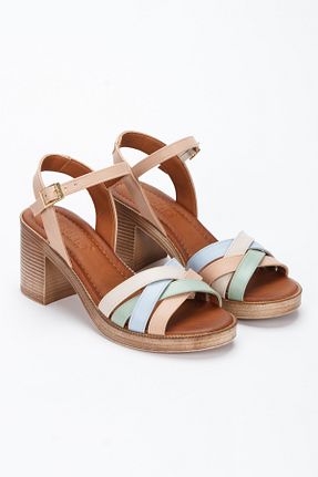 صندل رنگی زنانه پاشنه ضخیم LEONA MODA SHOES - کد 937804963