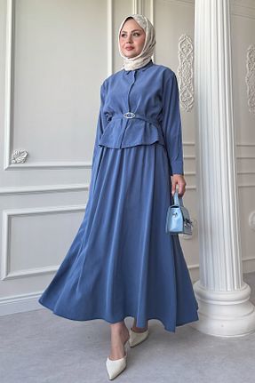 ست بالاتنه و پائین تنه حجاب آبی زنانه رگولار InStyle - کد 937812773