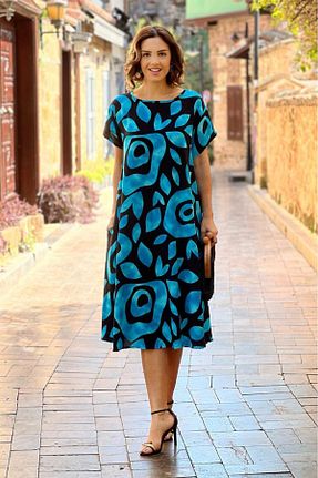 لباس آبی زنانه بافتنی Nevin Kaya Moda - کد 808162783