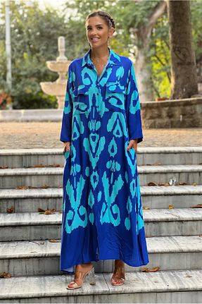 لباس فیروزه ای زنانه بافتنی Nevin Kaya Moda - کد 805552680