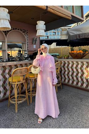 لباس حجاب صورتی زنانه رگولار Butik - کد 937831041