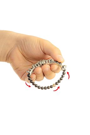 دستبند نقره قهوه ای مردانه 925 عیار MULTİ TESPİH - کد 937827266