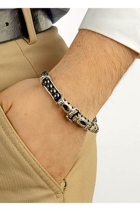 دستبند نقره متالیک مردانه 925 عیار MULTİ TESPİH - کد 937827287