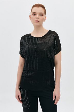 تیشرت مشکی زنانه رگولار DAIDO - کد 917408799