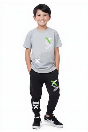 ست بالاتنه و پائین تنه طوسی بچه گانه بافتنی FYK KİDS - کد 275743773